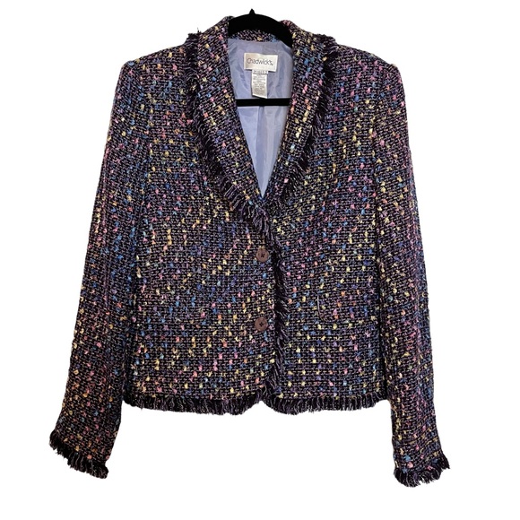 Chadwicks Jackets & Coats Chadwicks Purple Pastel Confetti Tweed
